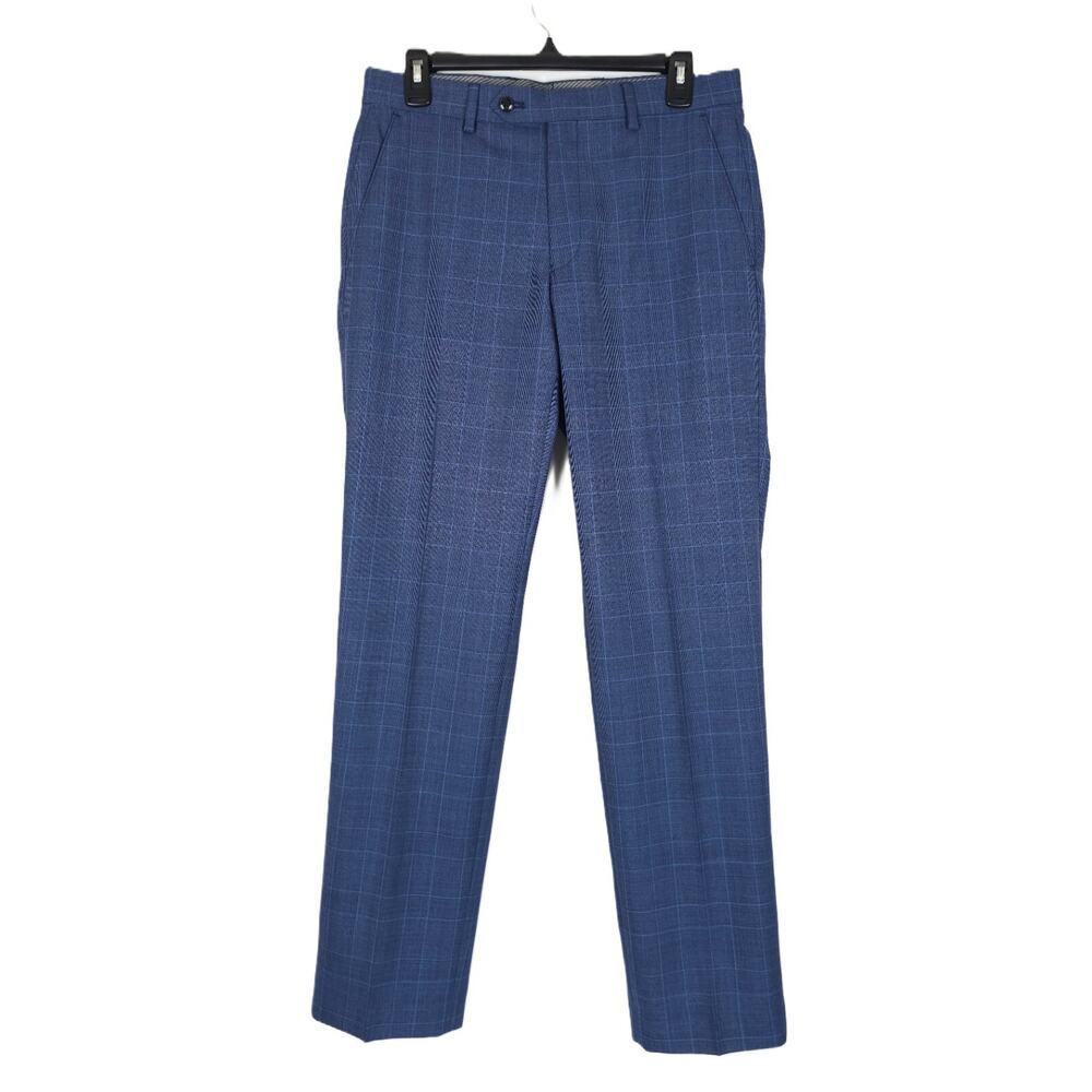 Michael Kors Men's Classic-Fit Stretch Wool Suit Pants Blue Plaid 42x30 NWT - Picture 2 of 6